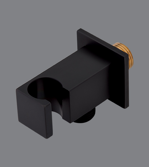 Matt Black Brass Wall Outlet within-built Hook(SquareBody) – Aquant India